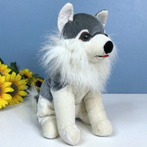 RARE Best Toy MFG Beautiful Husky Puppy Dog 11" Soft Plush‎ Stuffed Animal Toy